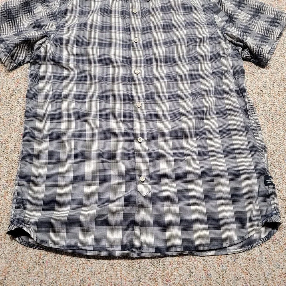 The North Face Shirt Mens Large Grey Plaid Button Down Long Sleeve Campin Hiking